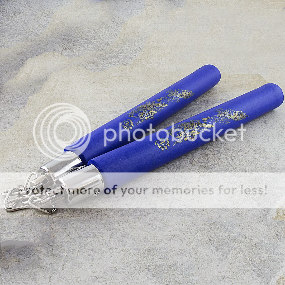 12" BLUE NINJA FOAM PADDED KARATE NUNCHUCKS MARTIAL ARTS Nunchaku